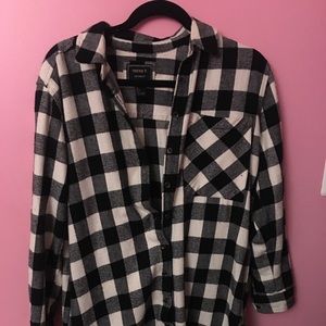 Forever 21 Black and white mini button up dress